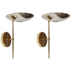 Pair of Brass and Bronze Wall Lights Spanish Design