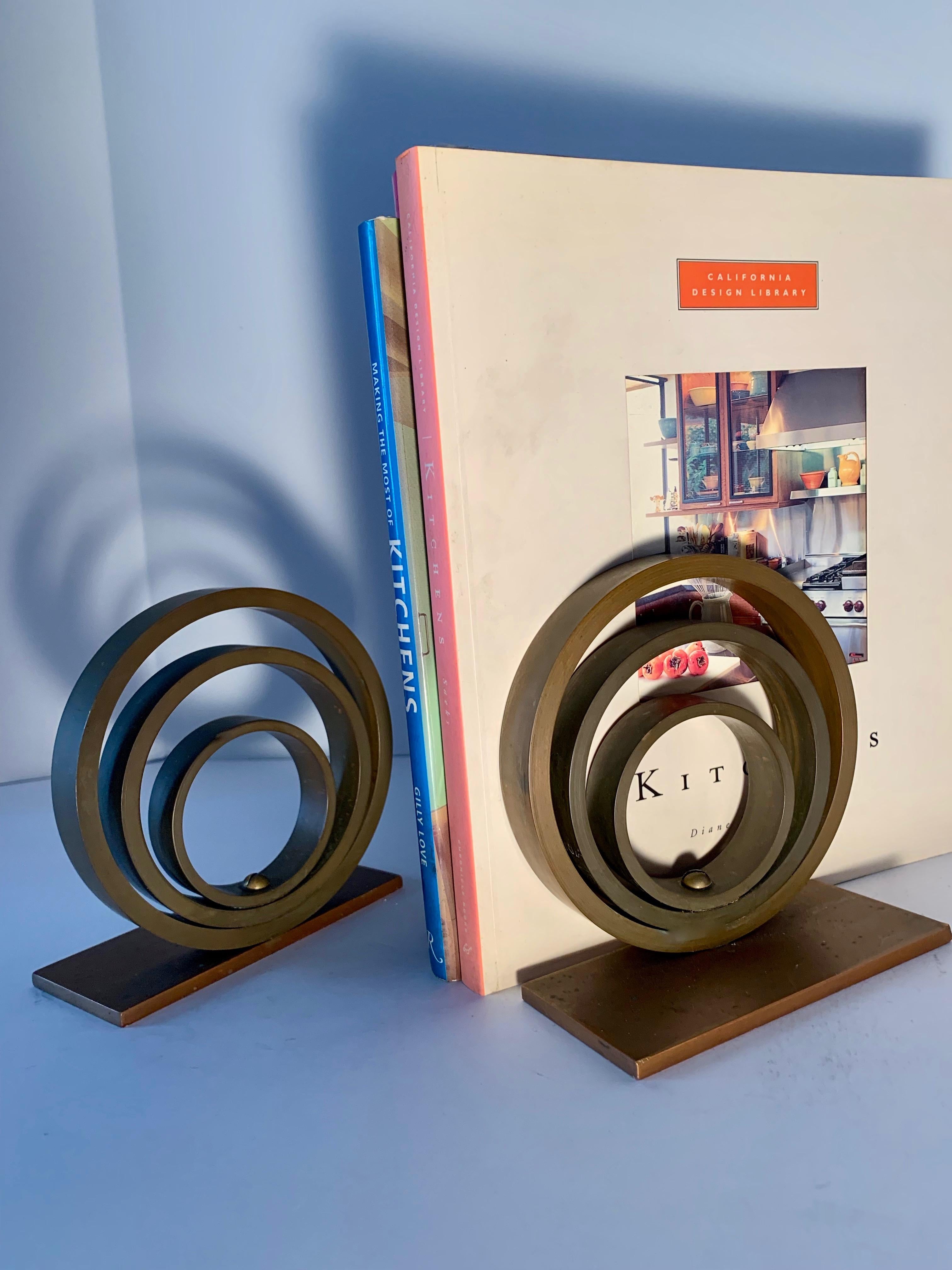 Pair of Brass and Copper Ring Bookends 1
