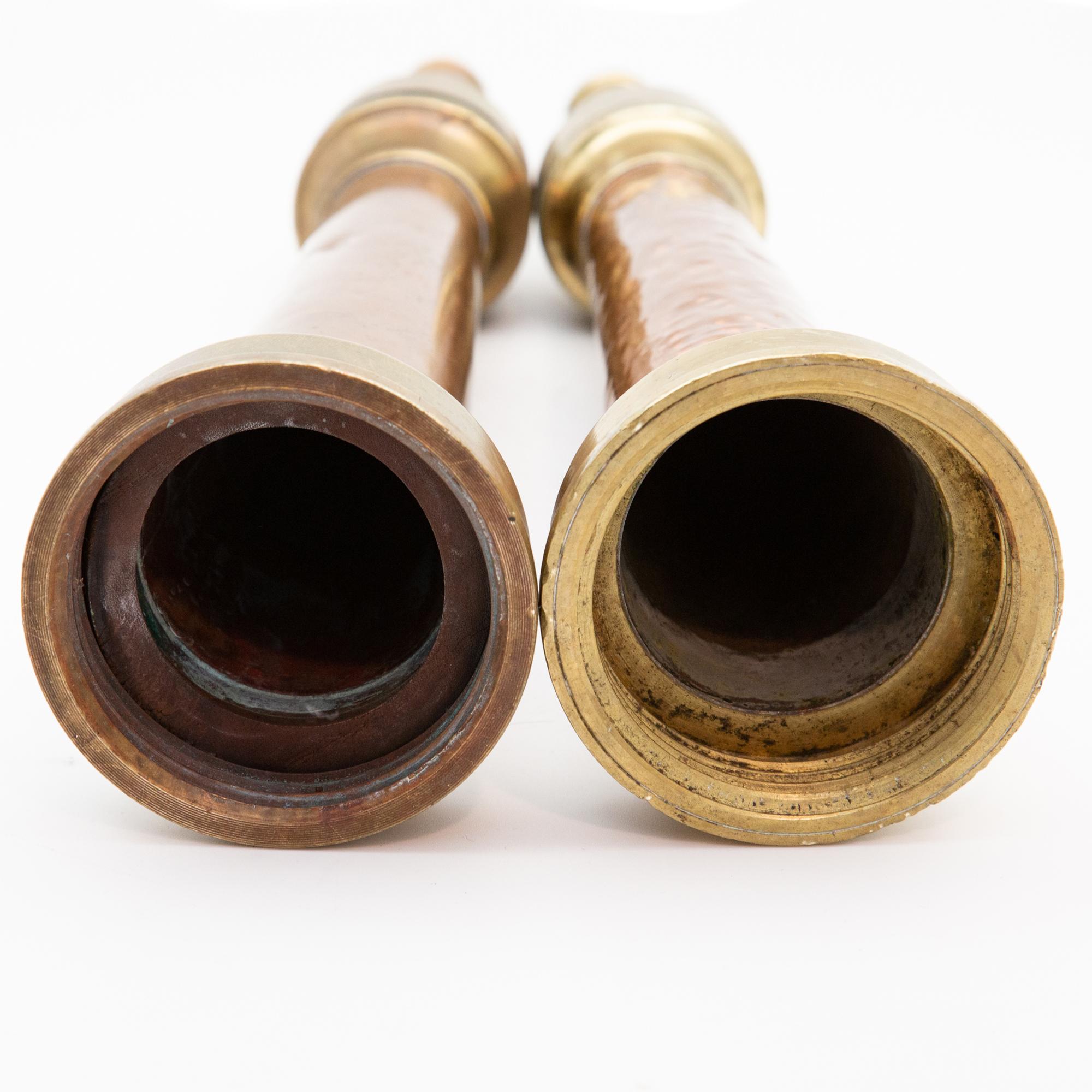 20th Century Pair of Brass and Copper Vintage Fire Hose Nozzles