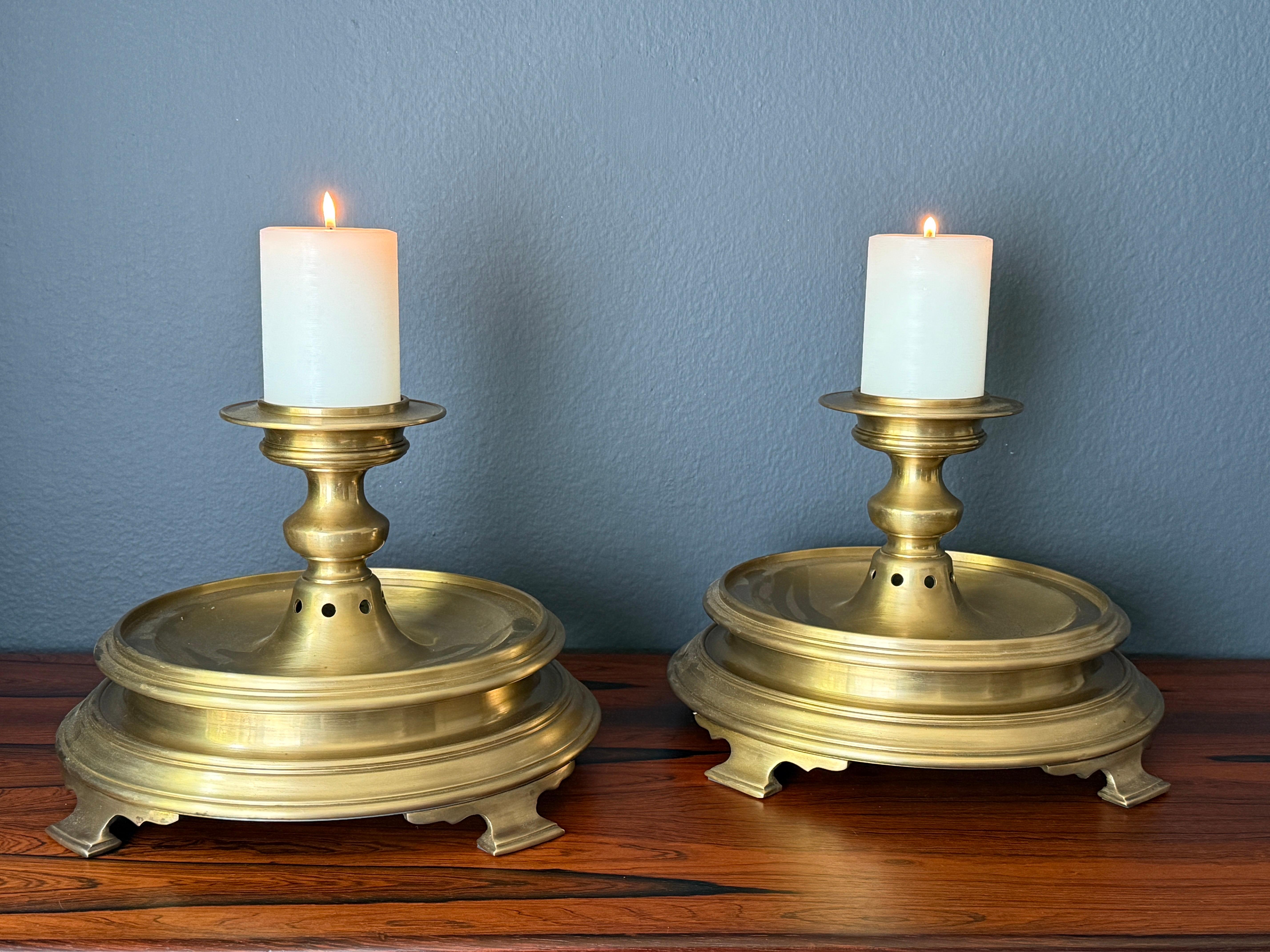 Pair of Brass and Crystal Hurricanes by Chapman For Sale 7