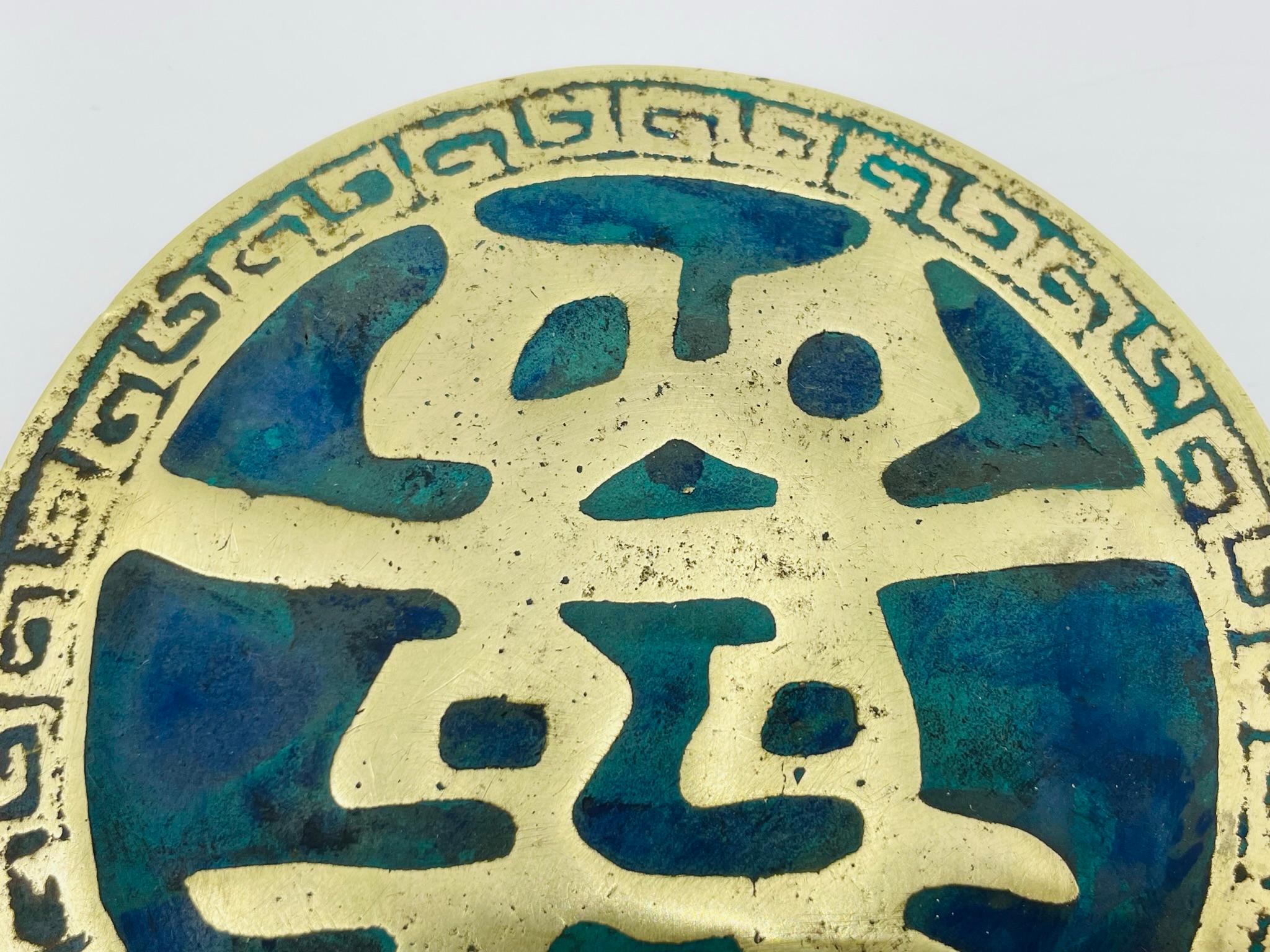 Pair of Brass and Enamel Door Pulls by Pepe Mendoza, Mexico, 1958 For Sale 2
