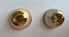 Coppia di lampade Azucena in ottone e vetro di Luigi Caccia Dominioni, Italia, anni '60