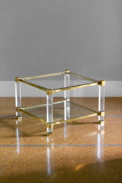 Pair of brass and glass coffee tables 1970