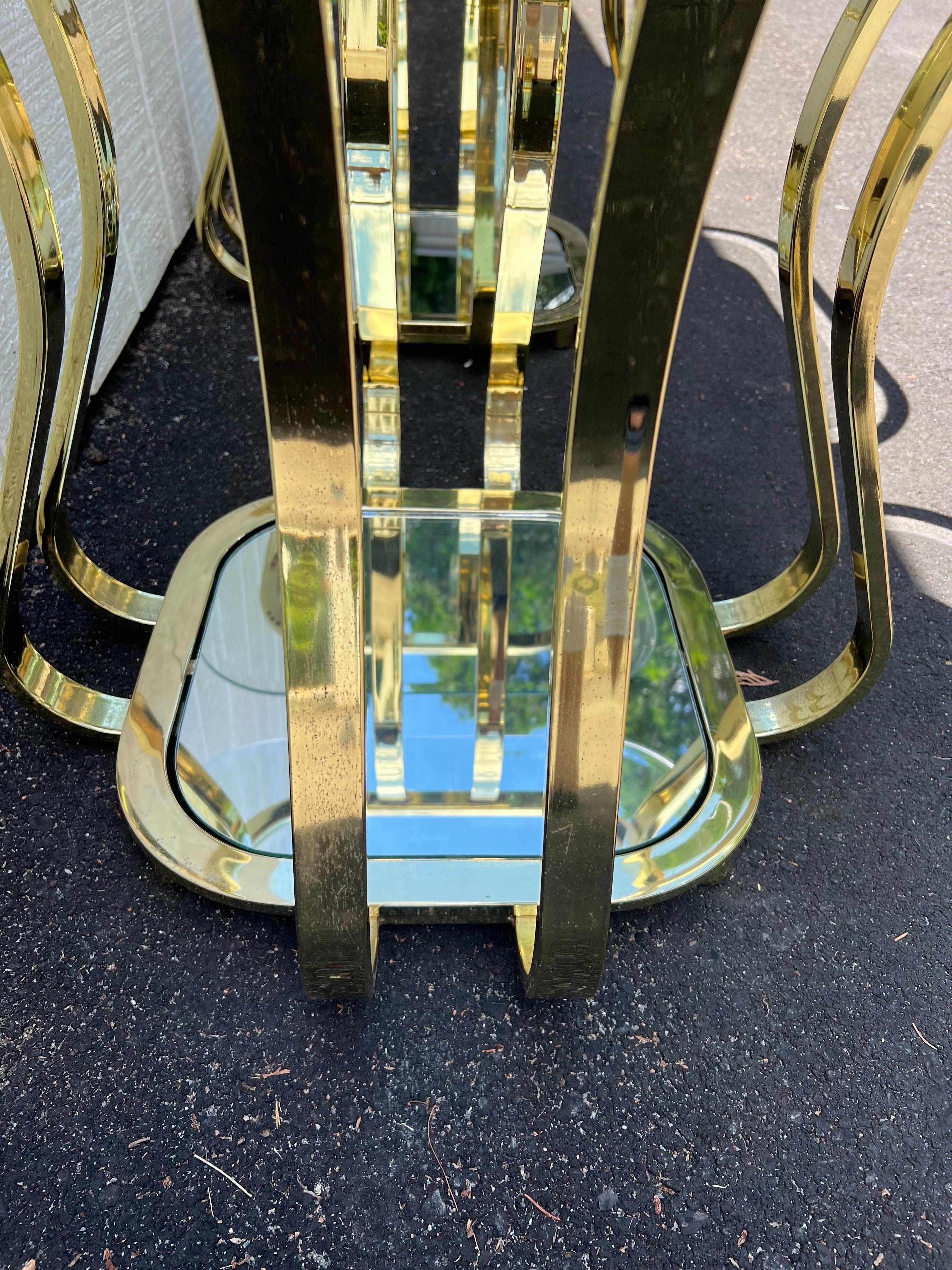 Pair of Brass and Glass End or Side Tables For Sale 8