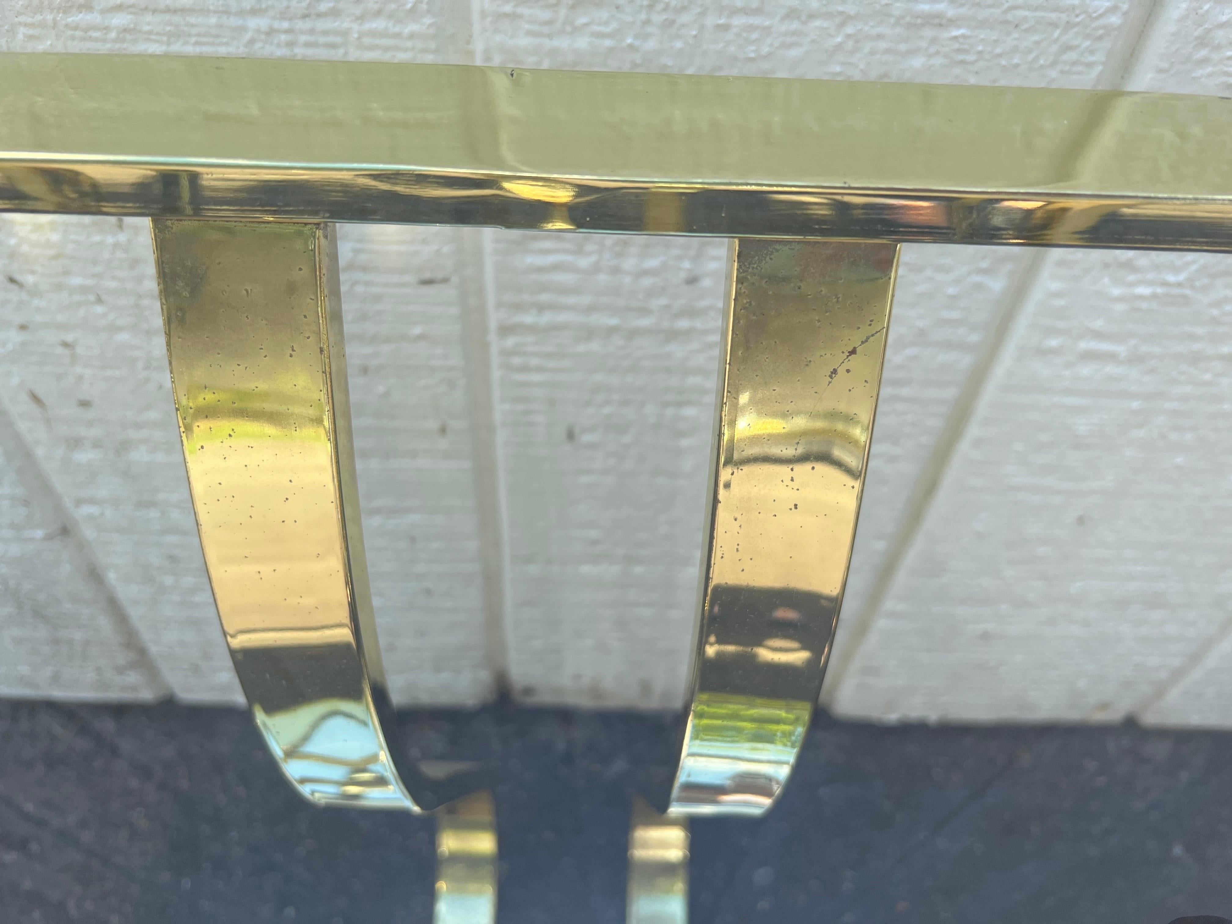 Pair of Brass and Glass End or Side Tables For Sale 13