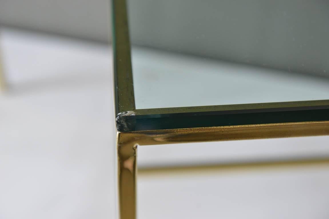 Pair of Brass and Glass Side or End Tables, circa 1970 1