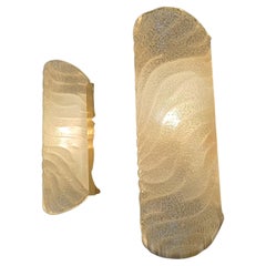 Pair of brass and glass wall lights by Fischer Leuchten, 1960s
