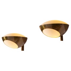 Pair of brass and glass Wall Sconces Model 1936 by Max Ingrand for Fontana Arte