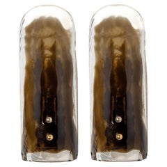 Pair Of Brass and Hand Blown Murano Glass Wall Lights by J.T. Kalmar, 1960s