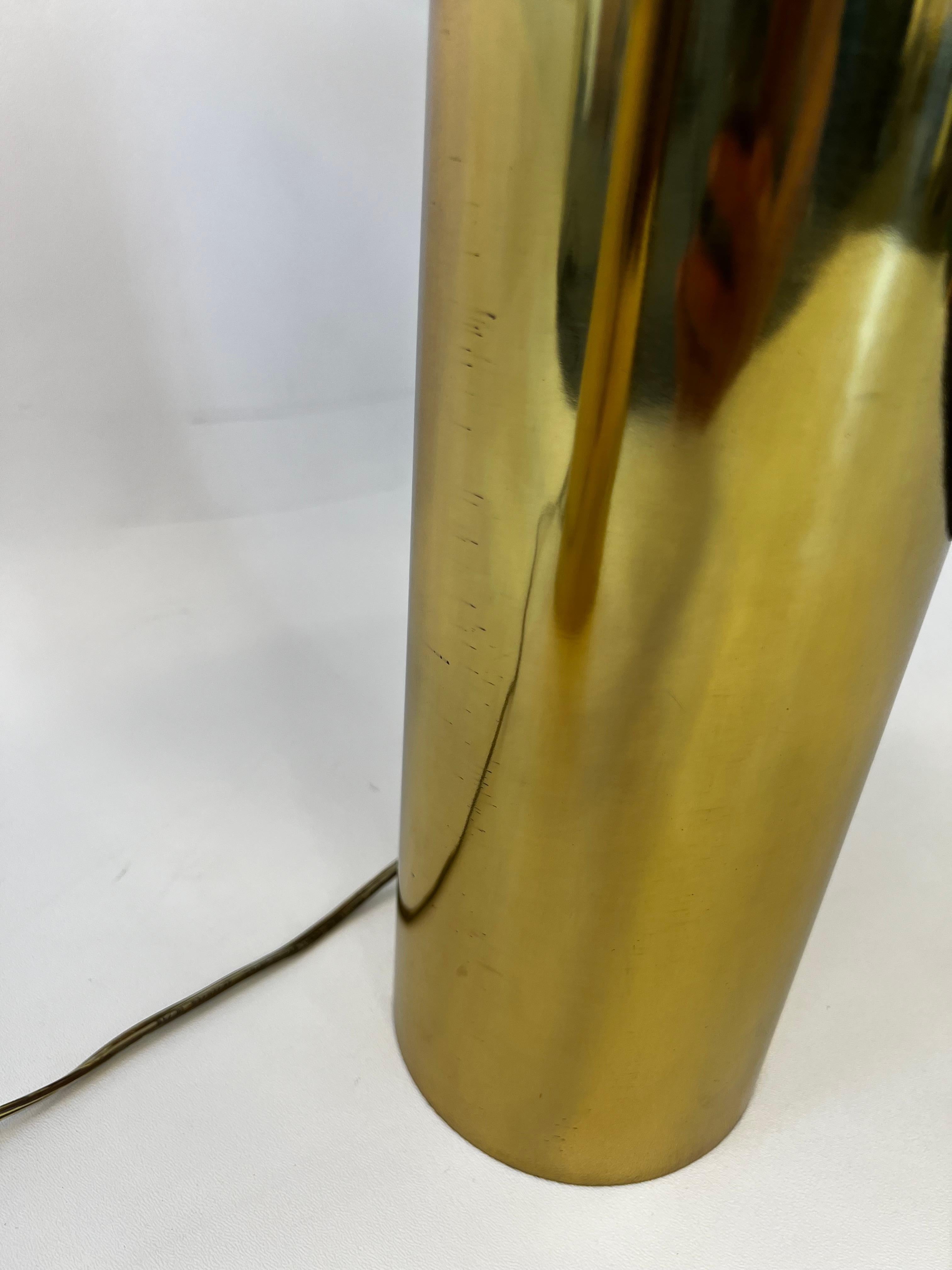Pair of Brass and Linen Table Lamps in the Attributed to Laurel Lamp Co. 2