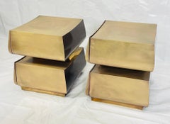 Coppia di comodini in ottone e mogano di Scala Luxury