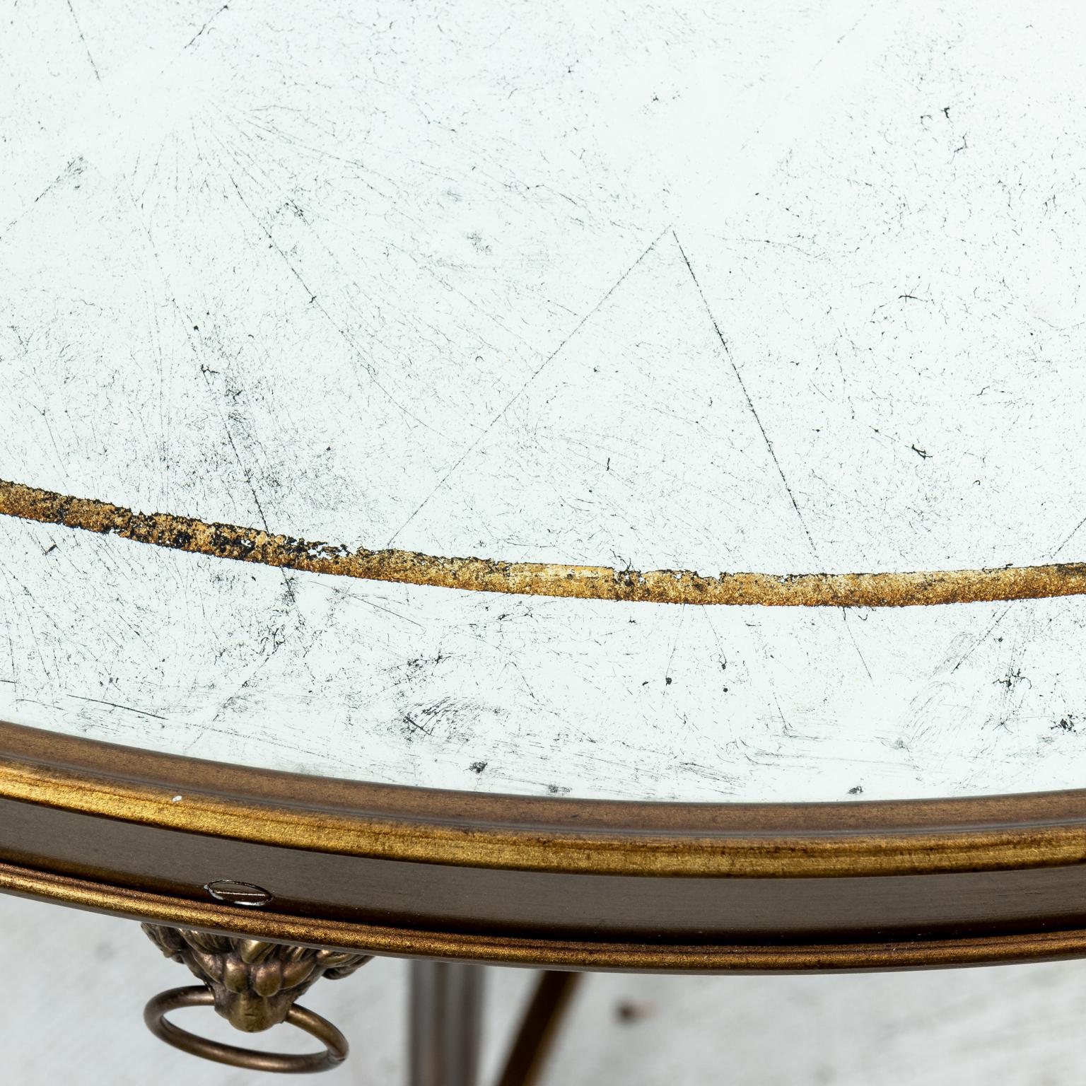 Pair of Brass and Marble Gueridon Side Tables For Sale 7