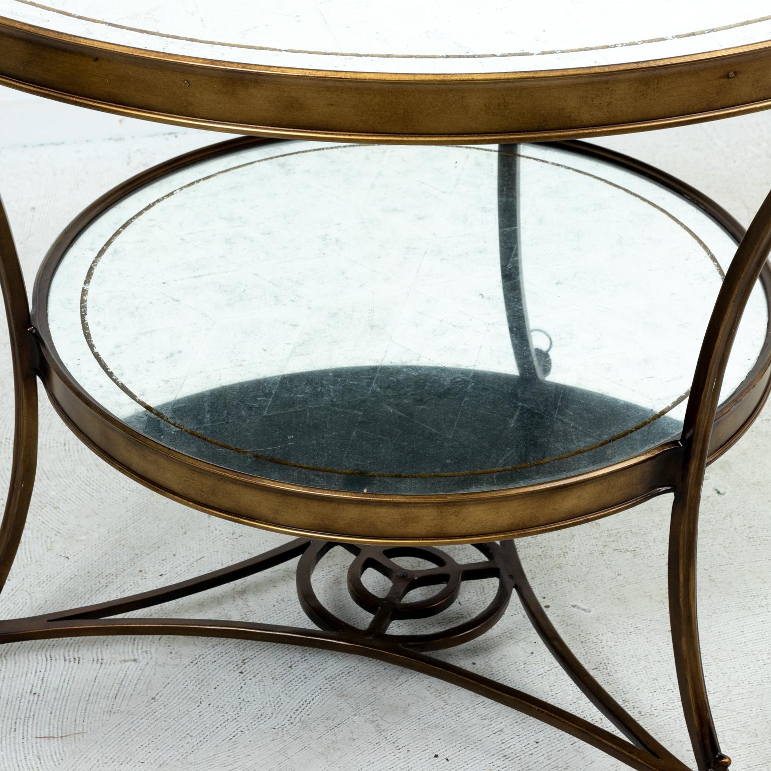 Pair of Brass and Marble Gueridon Side Tables For Sale 10