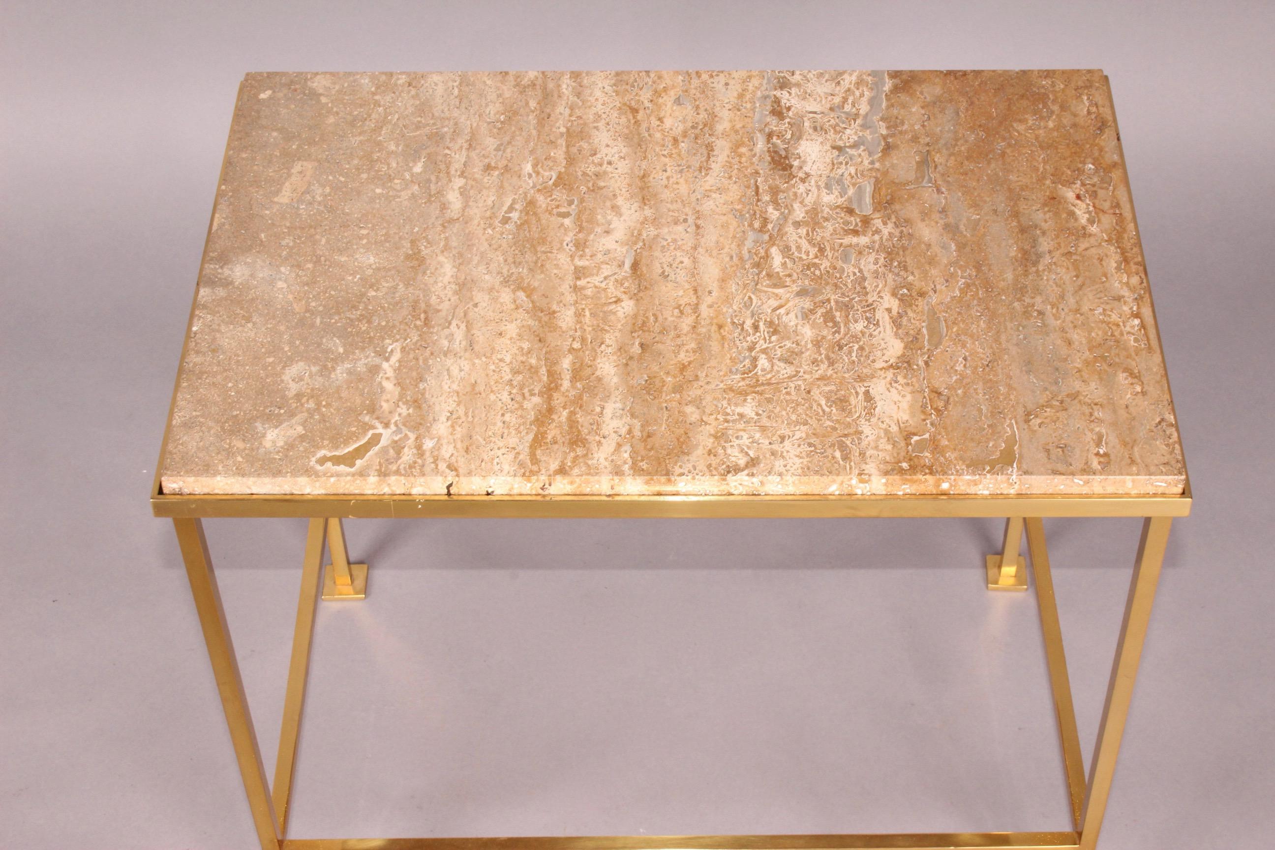 Pair of Brass and Marble Side Table 2