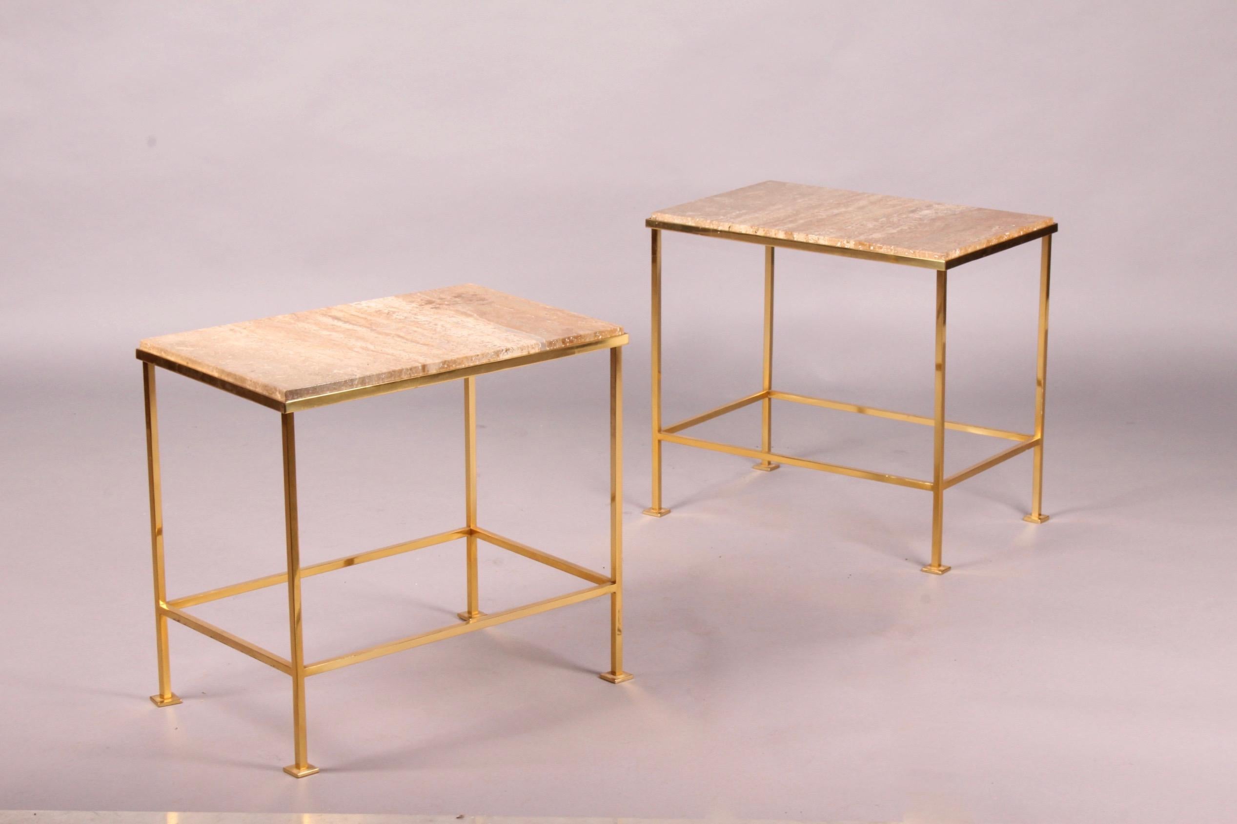 Pair of Brass and Marble Side Table 3