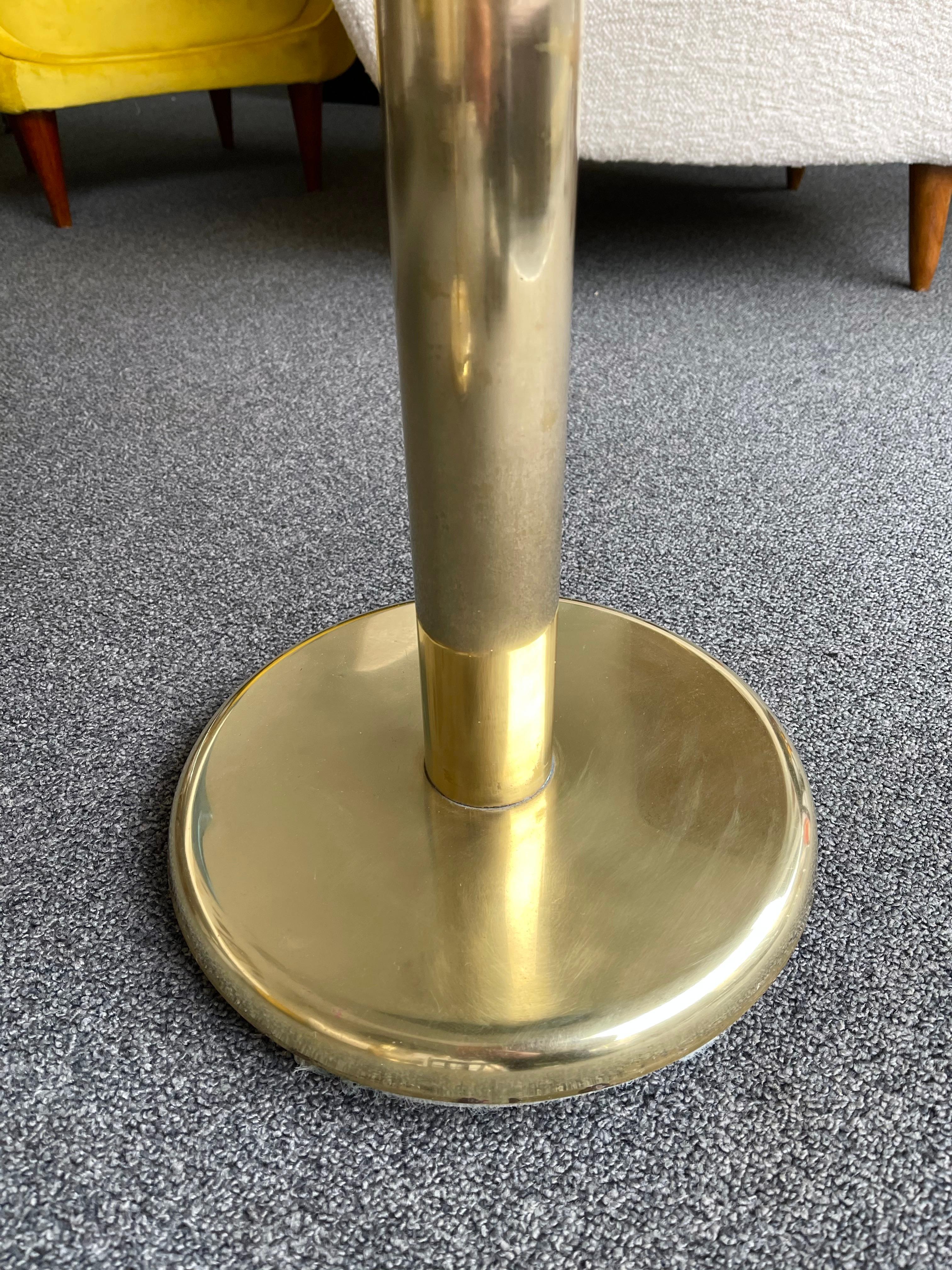 Mid-Century Modern Pair of Brass and Marble Side Table, Italy, 1970s For Sale