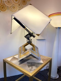 Paire de lampes chromées en laiton et métal par Lumica, Espagne, 1970