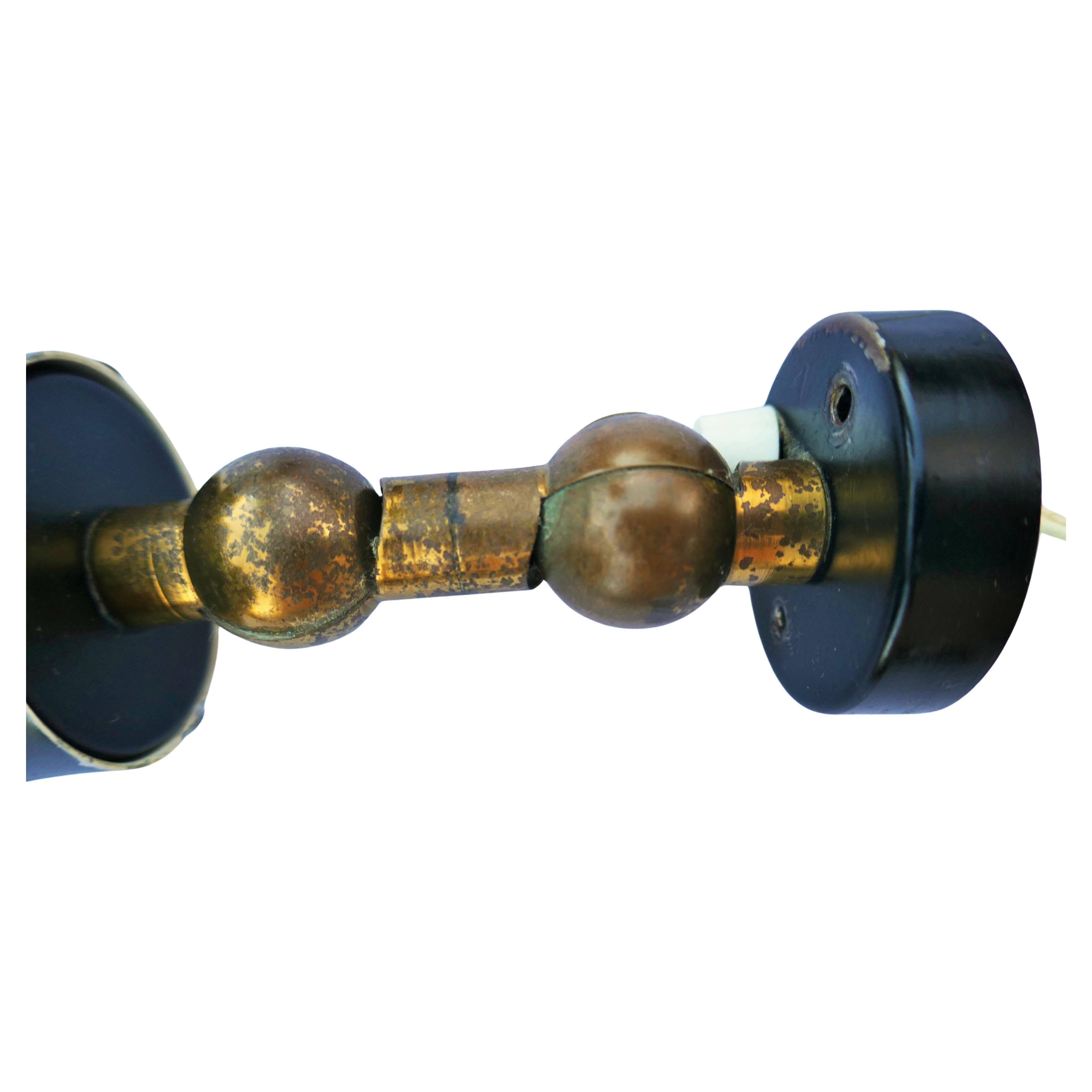 Mid-20th Century Pair of brass and metal sconces in the style of Stilnovo Arteluce in vendita