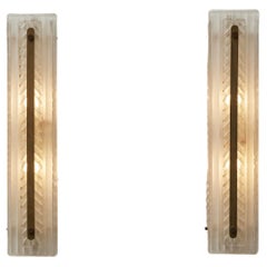 Pair of Brass and Murano Glass Sconces by Studio Glustin