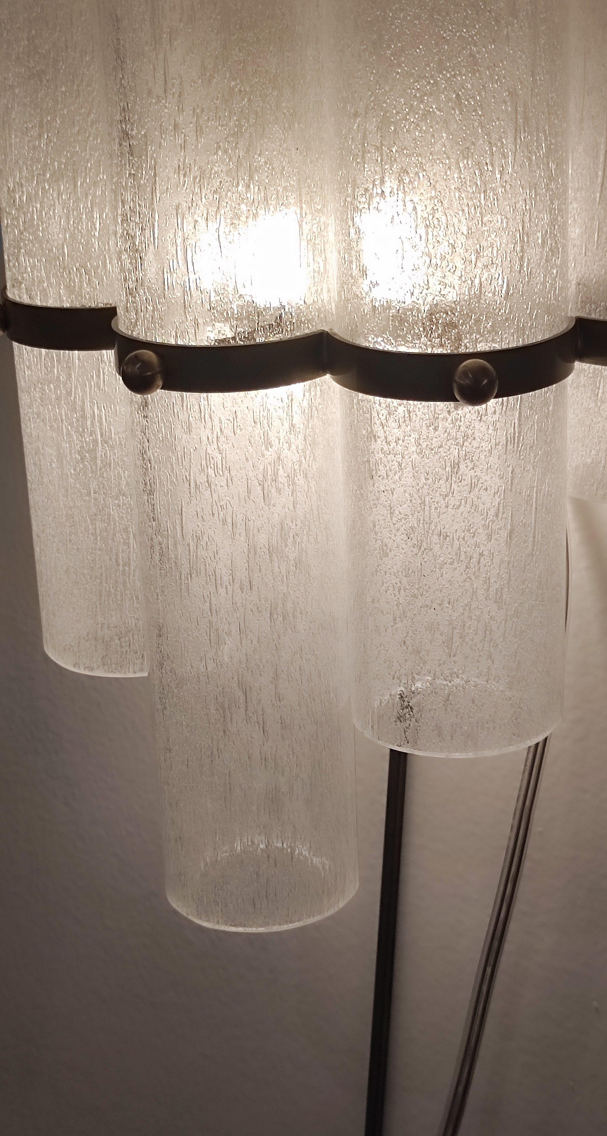 20th Century Pair of Brass and Murano Glass Sconces For Sale