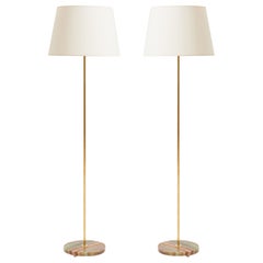 Pair of Brass and Onyx Floor Lamps