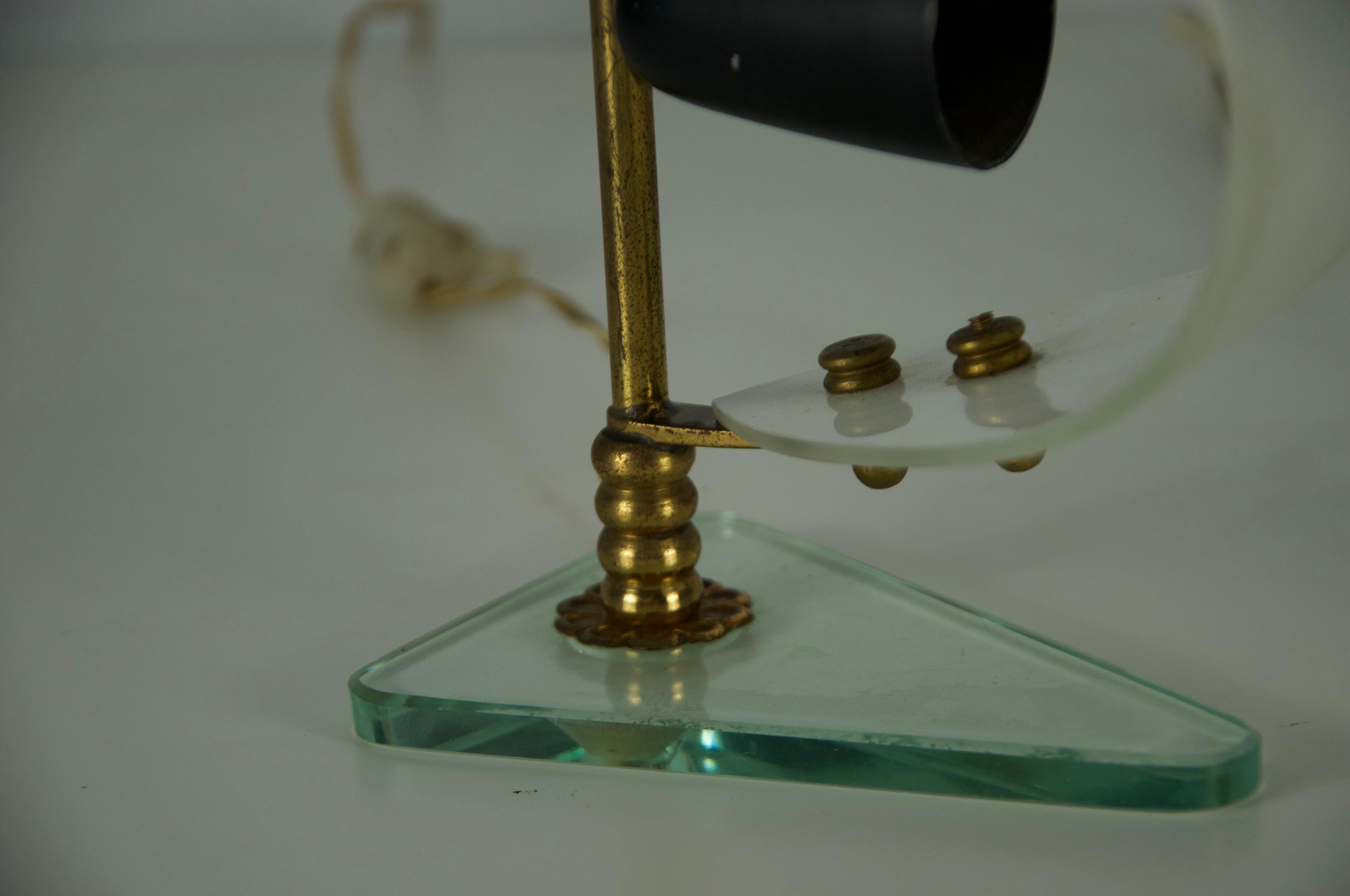 Pair of Brass and Opaline 