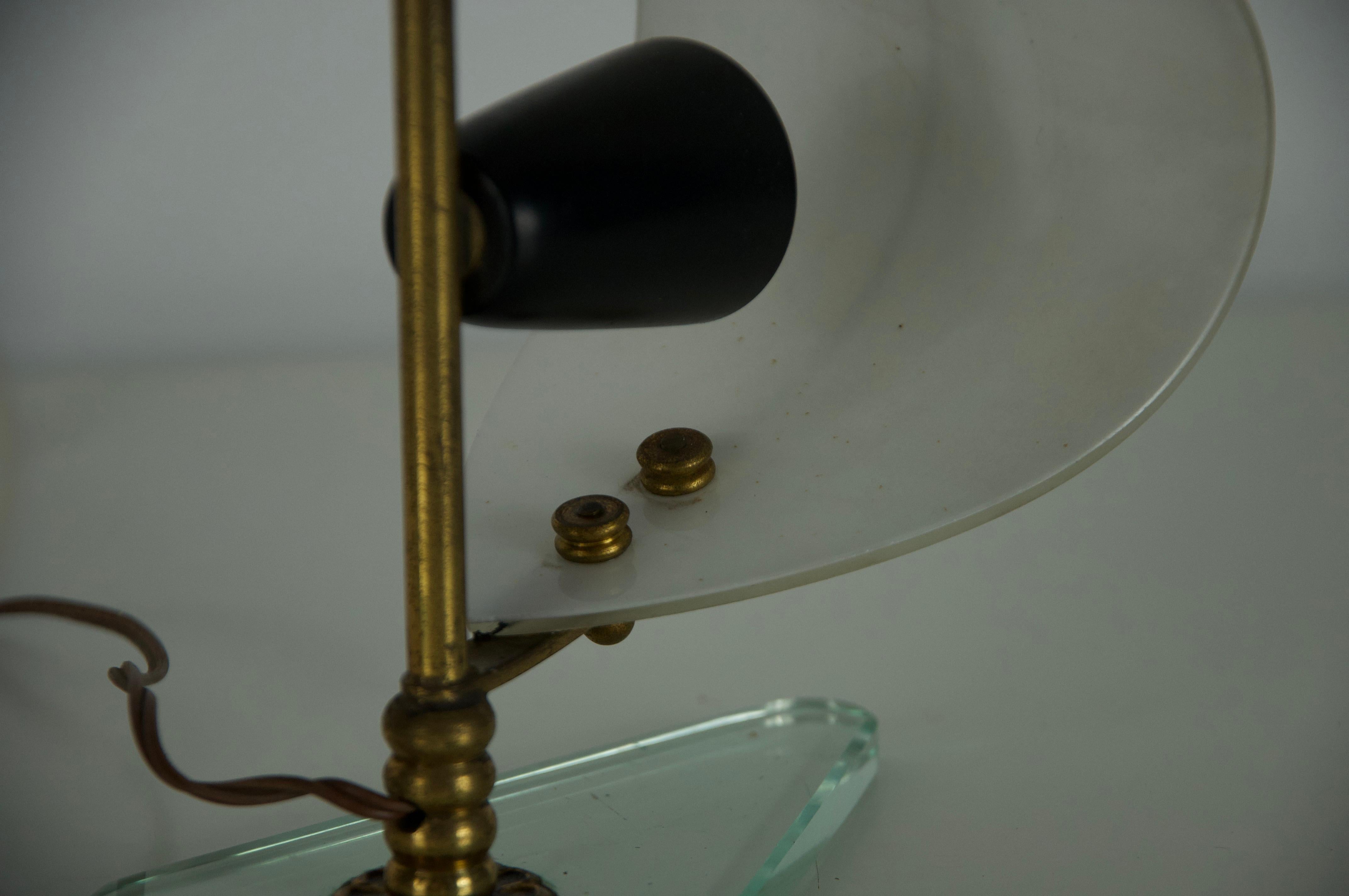Pair of Brass and Opaline 