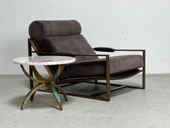 Coppia di tavolini in ottone e quarzo di Pepe Mendoza