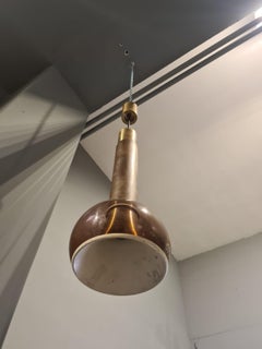 Pair of Brass and Wood Chandeliers, Italy Stilux
