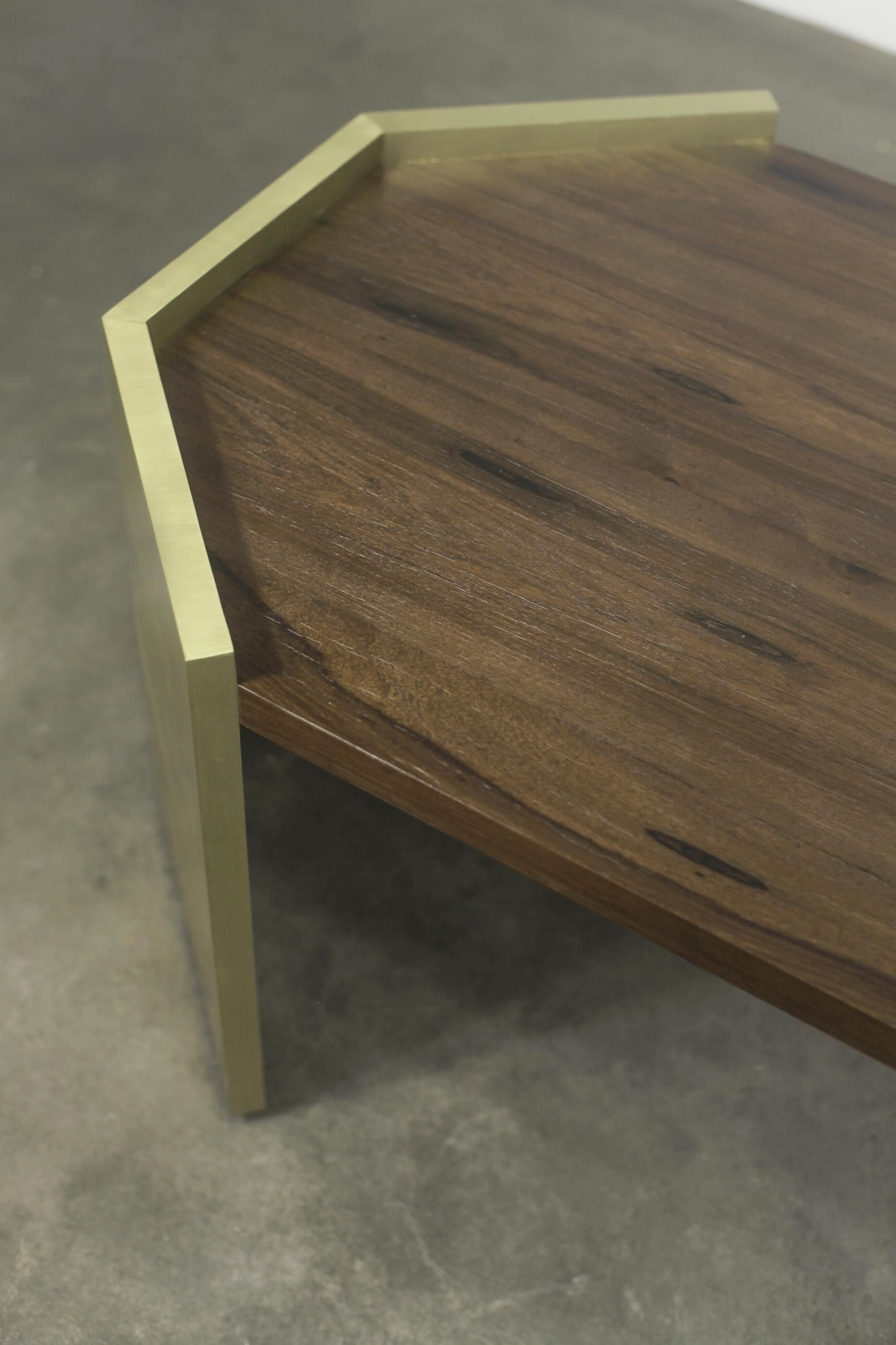 Couchtische aus Messing und Holz von Costantini für Robert AM Stern, Paar im Angebot 3