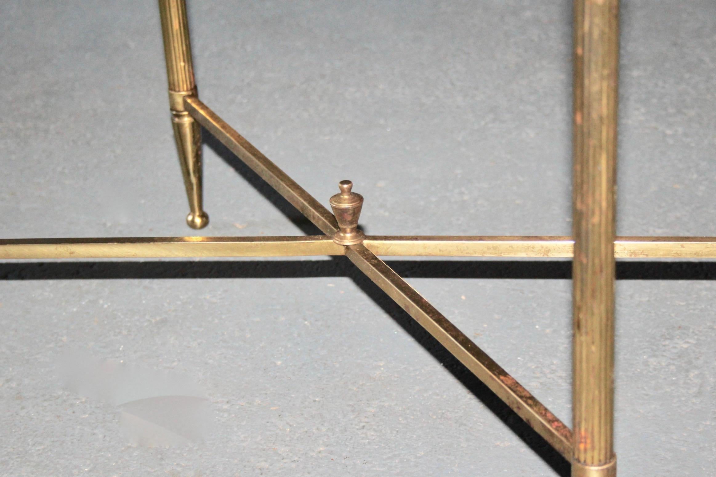 Pair of Brass and Wood Side Table 2