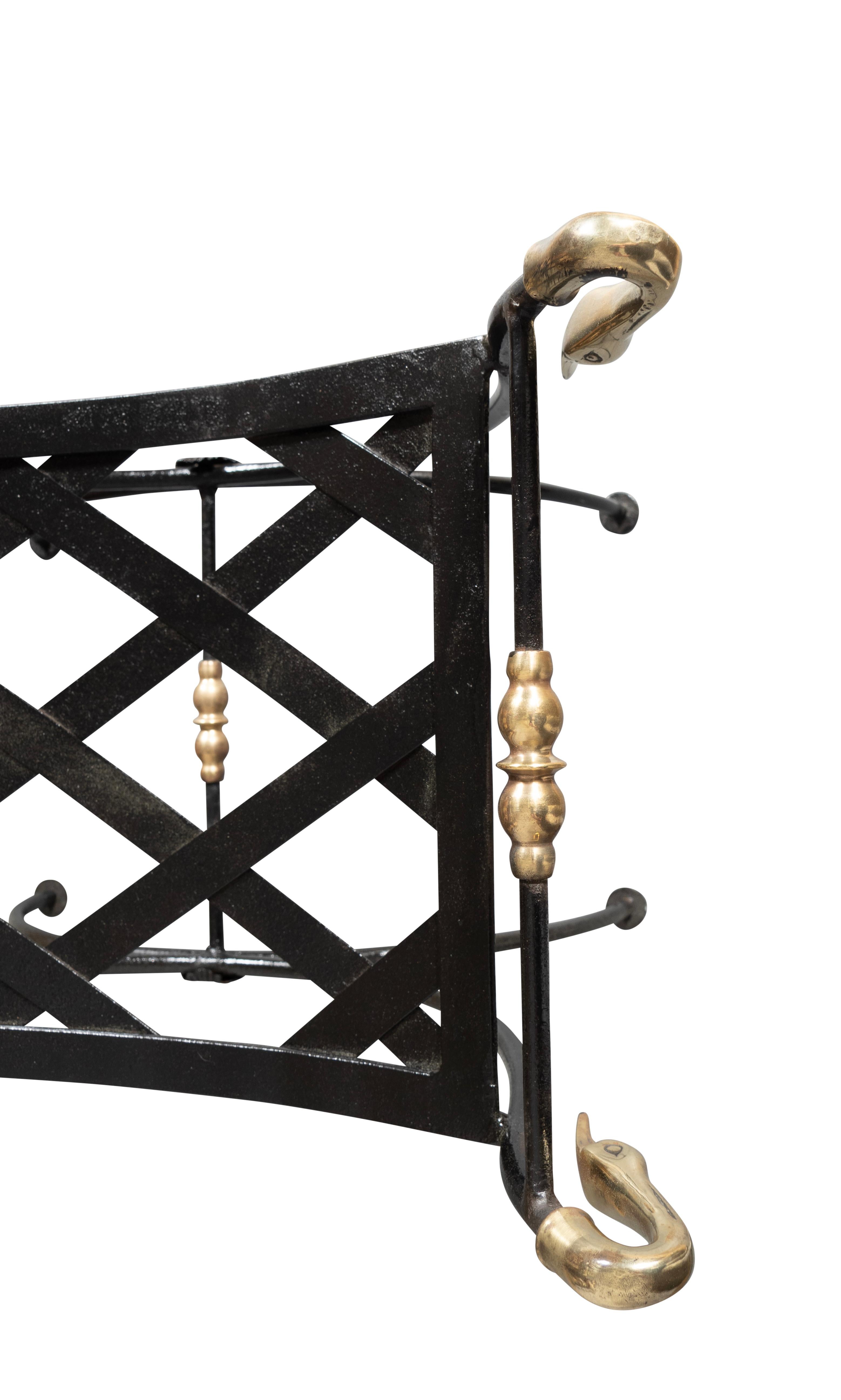 Pair Of Brass And Wrought Iron Benches For Sale 8
