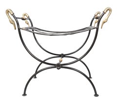 Pair Of Brass And Wrought Iron Benches