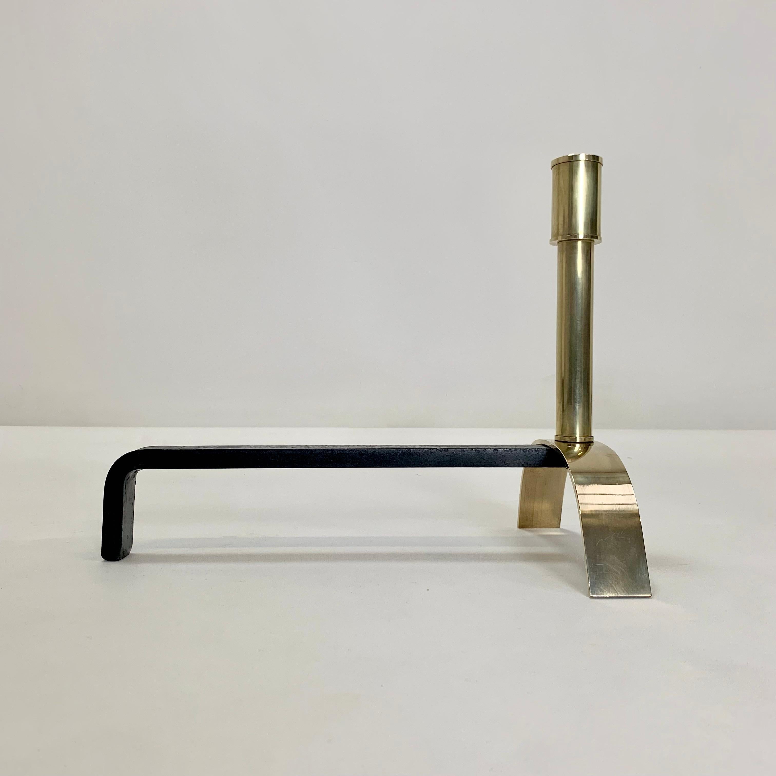 Ein Paar Messing-Andirons von Giovanni Banci, um 1970, Italien. im Angebot 4
