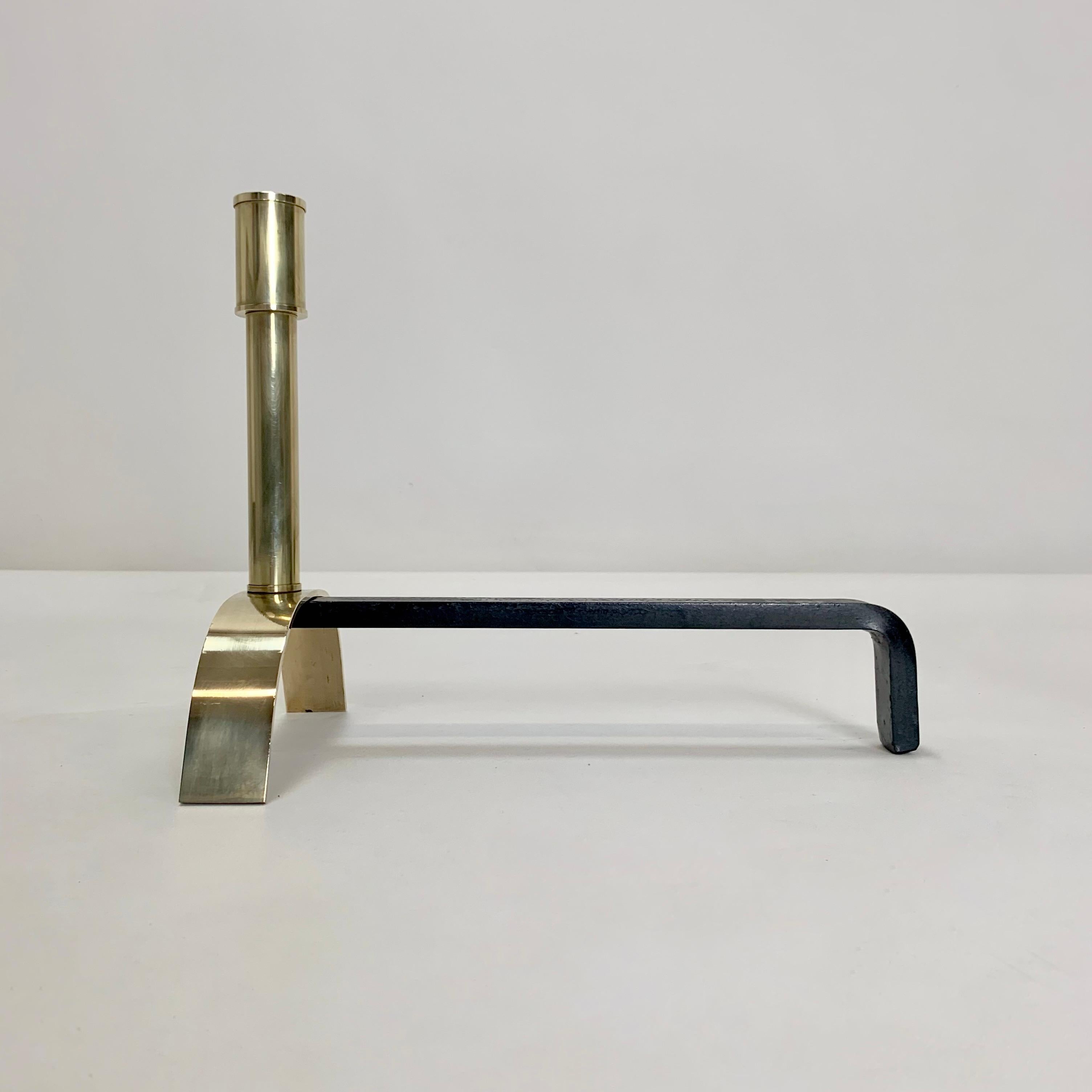 Ein Paar Messing-Andirons von Giovanni Banci, um 1970, Italien. im Angebot 5