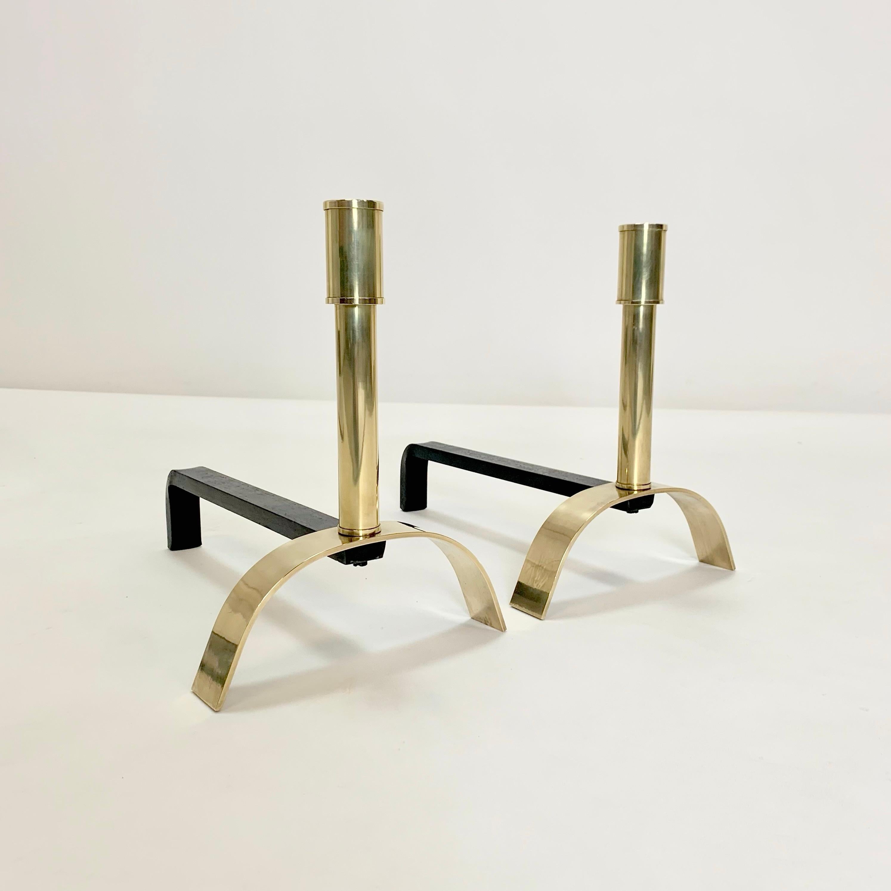 Ein Paar Messing-Andirons von Giovanni Banci, um 1970, Italien. im Angebot 6
