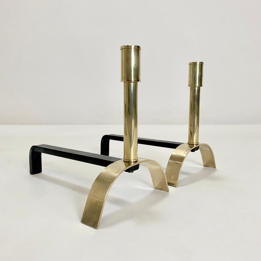 Ein Paar Messing-Andirons von Giovanni Banci, um 1970, Italien. im Angebot 7