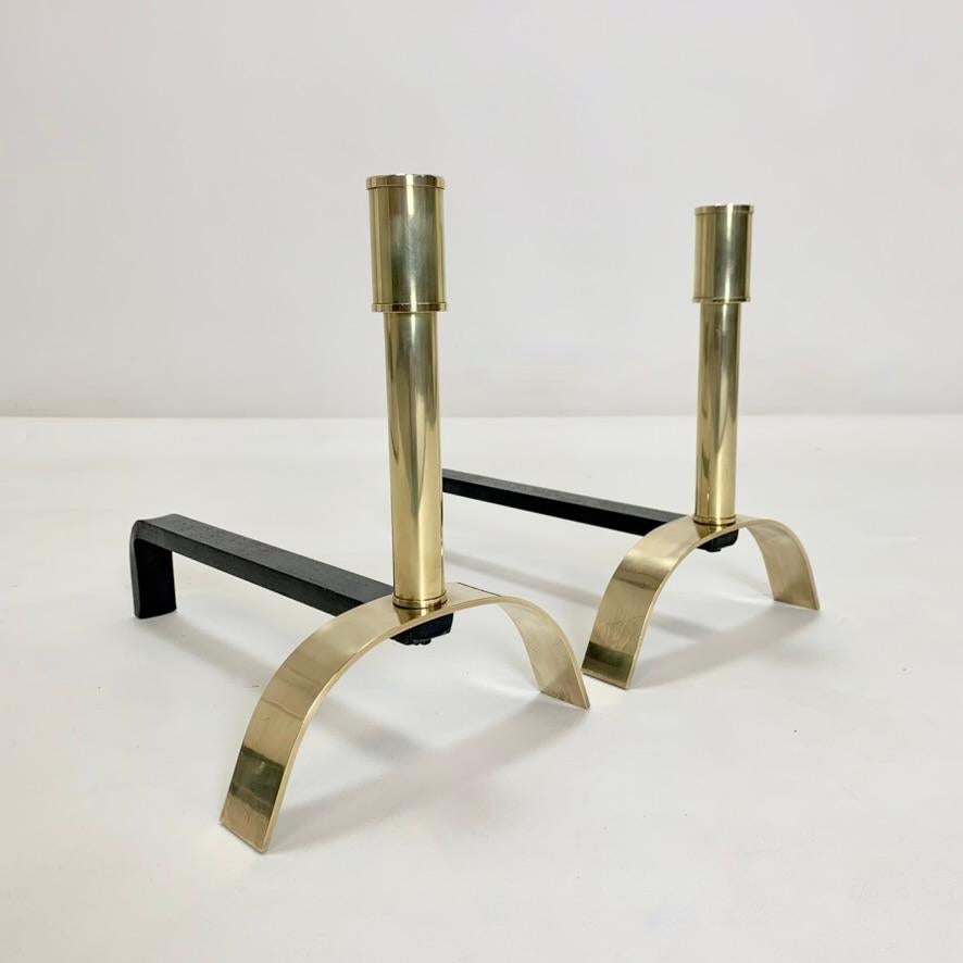 Ein Paar Messing-Andirons von Giovanni Banci, um 1970, Italien. im Angebot 8