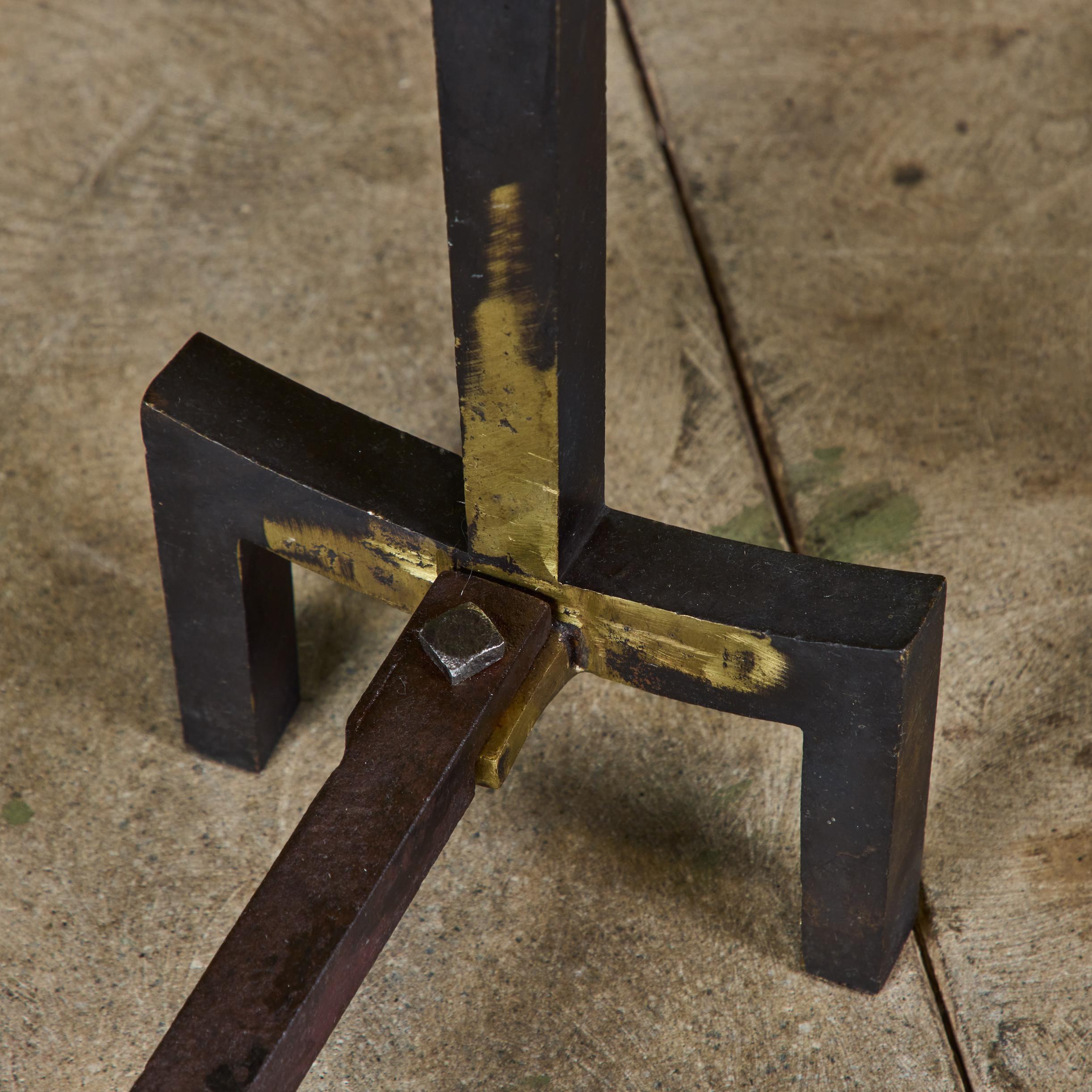 Pair of Brass Andirons by Saarinen Swanson Group For Sale 4