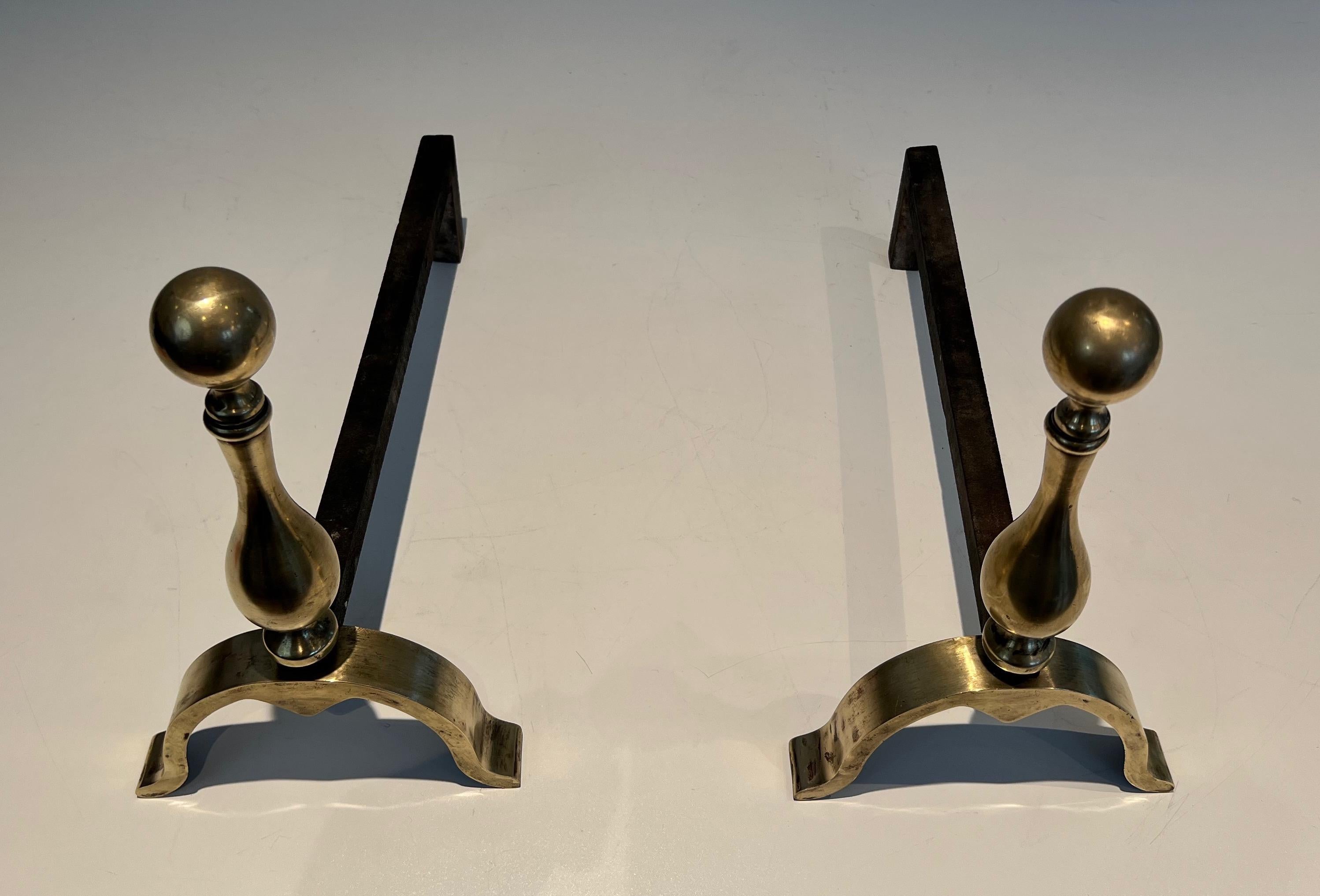 Pair of Bronze Andirons For Sale 7