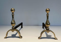 Paire de chenets en bronze