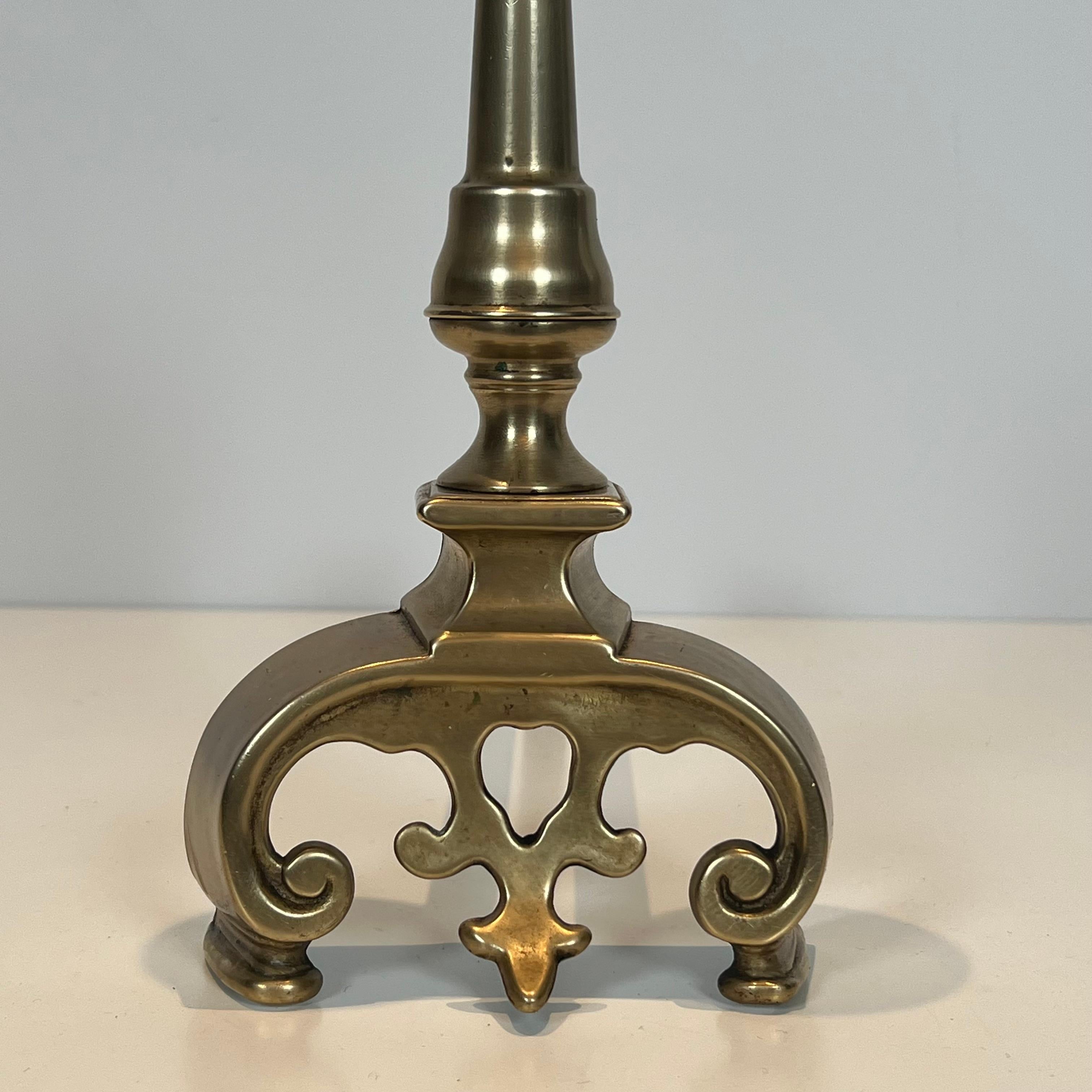 Pair of Brass Andirons in vendita 2