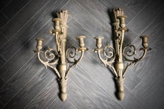 Pair of Brass Arrow Quiver Wall Candle Sconces