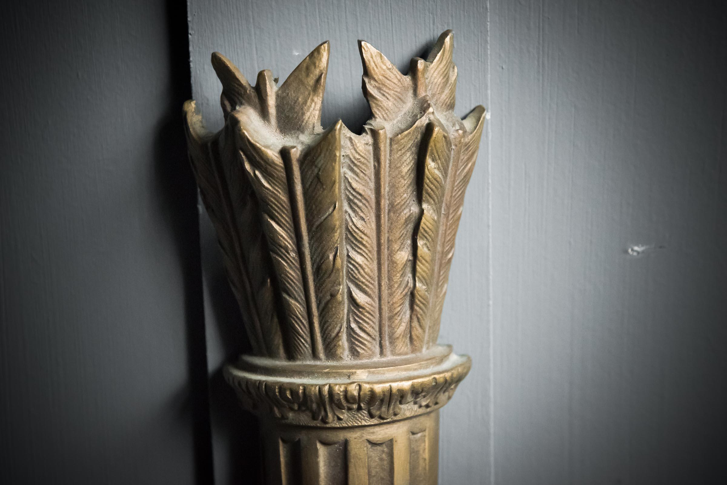 Pair of Brass Arrow Quiver Wall Candle Sconces For Sale 2