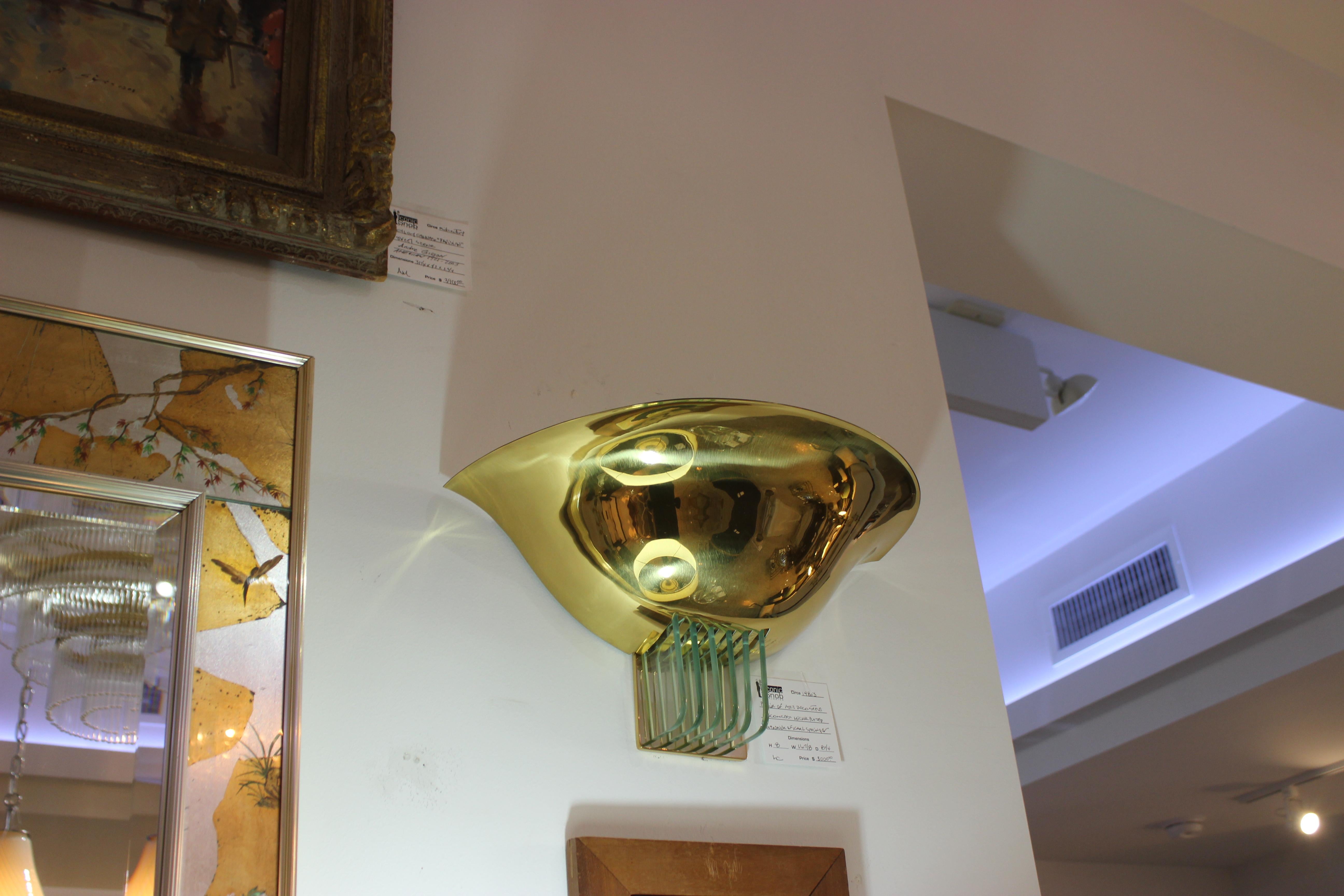 Pair of Brass Art Deco Wall Sconces in the Style of Karl Springer For Sale 7