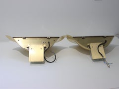 Pair of Brass Art Deco Wall Sconces in the Style of Karl Springer
