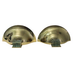 Pair of Brass Art Deco Wall Sconces in the Style of Karl Springer
