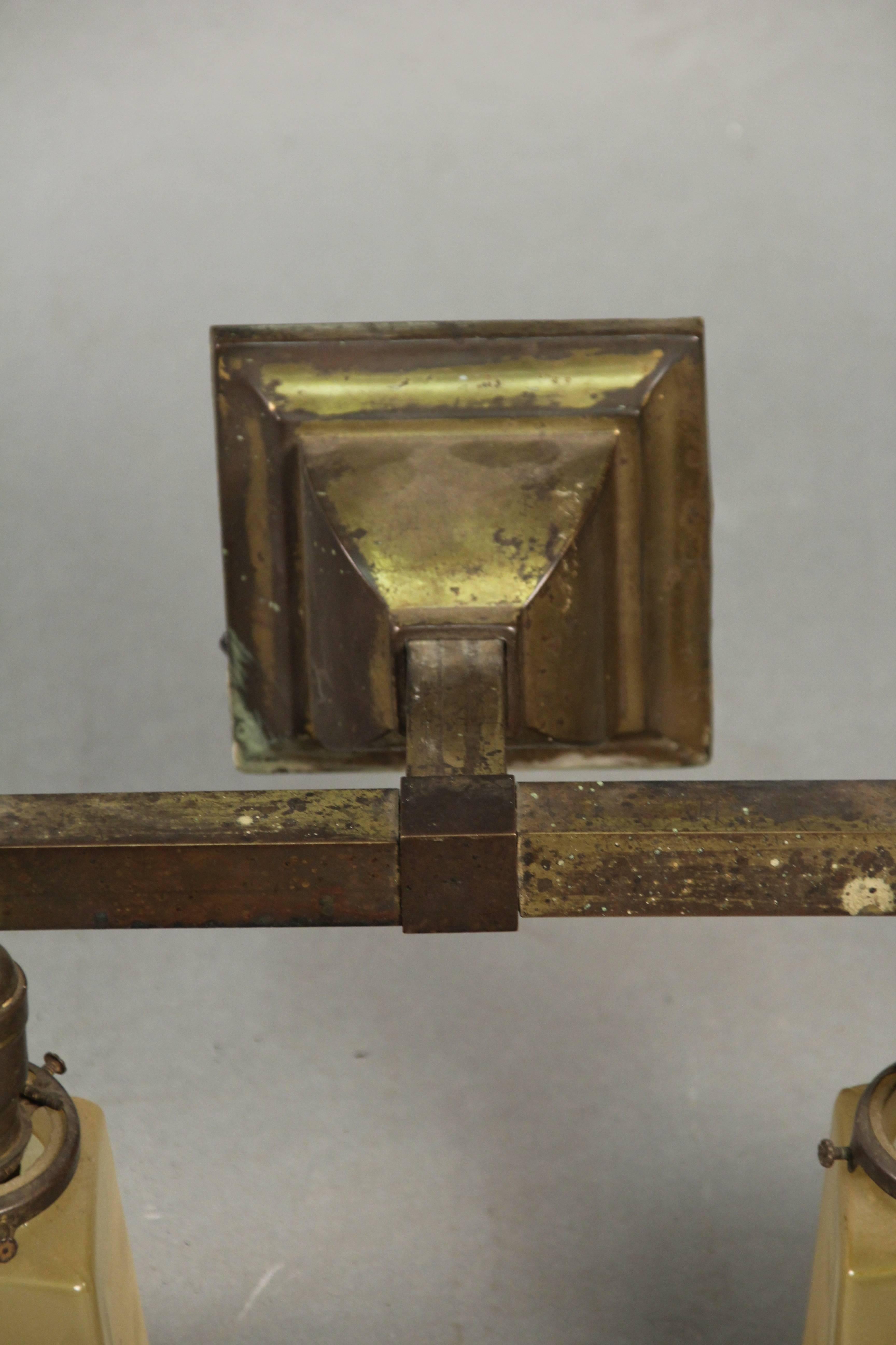Early 20th Century Pair of Brass Arts & Crafts Sconces