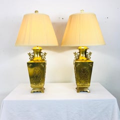 Pair of Brass Asian Lamps