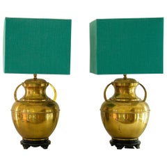 Pair of Brass Asian Modern Lamps, 1960s